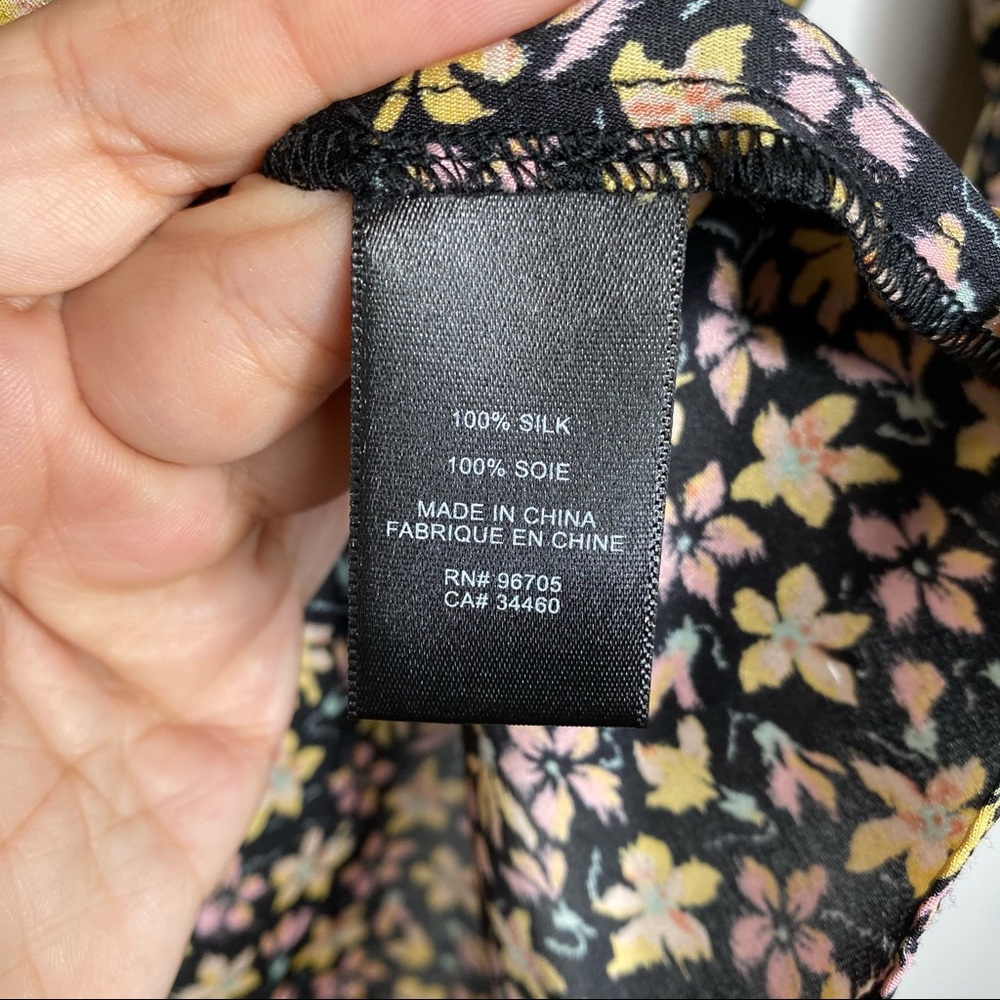 Rebecca Taylor Louisa Floral-Print Silk Top Size 4 - Picture 6 of 11